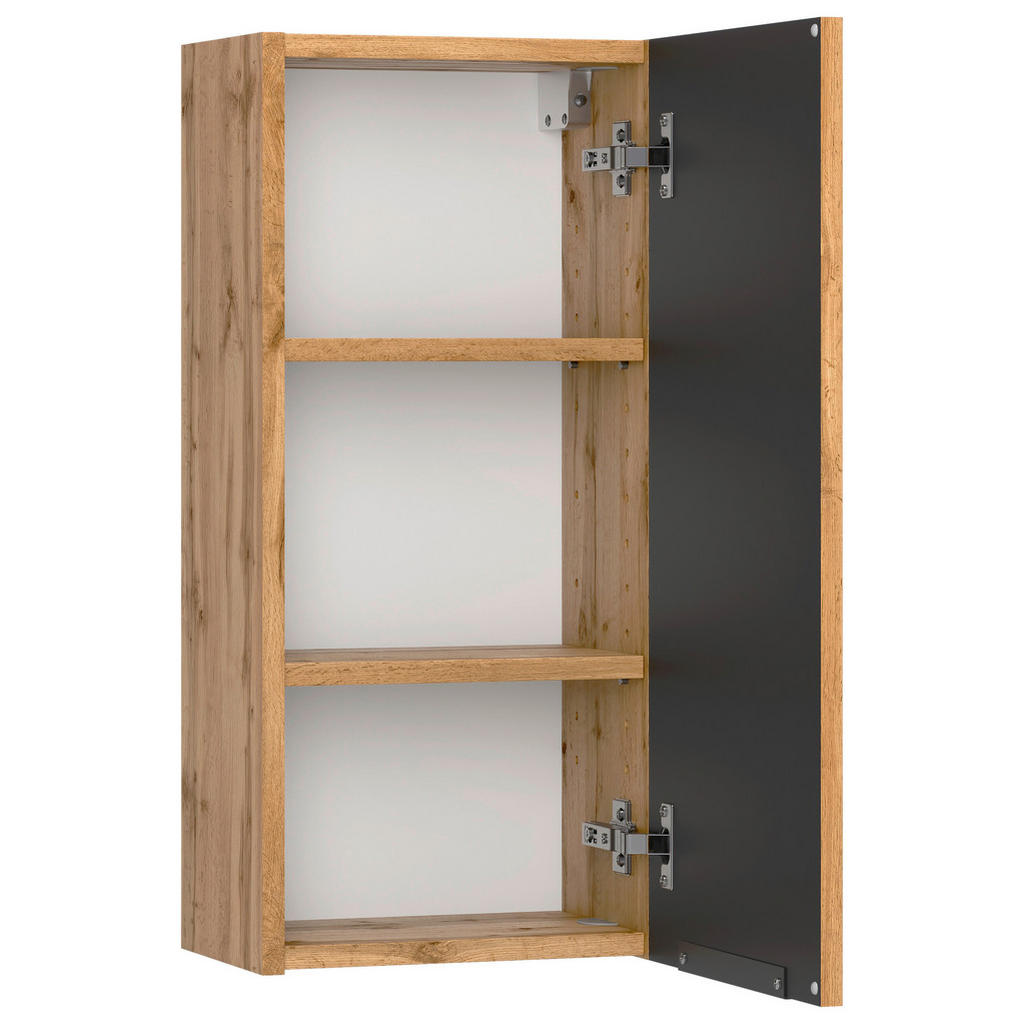 Thumbnail - Held Hängeschrank, Schwarz, Eiche Wotan, Holzwerkstoff, 30x64x20 cm, hängend, Badezimmer, Badezimmerschränke, Hängeschrä...