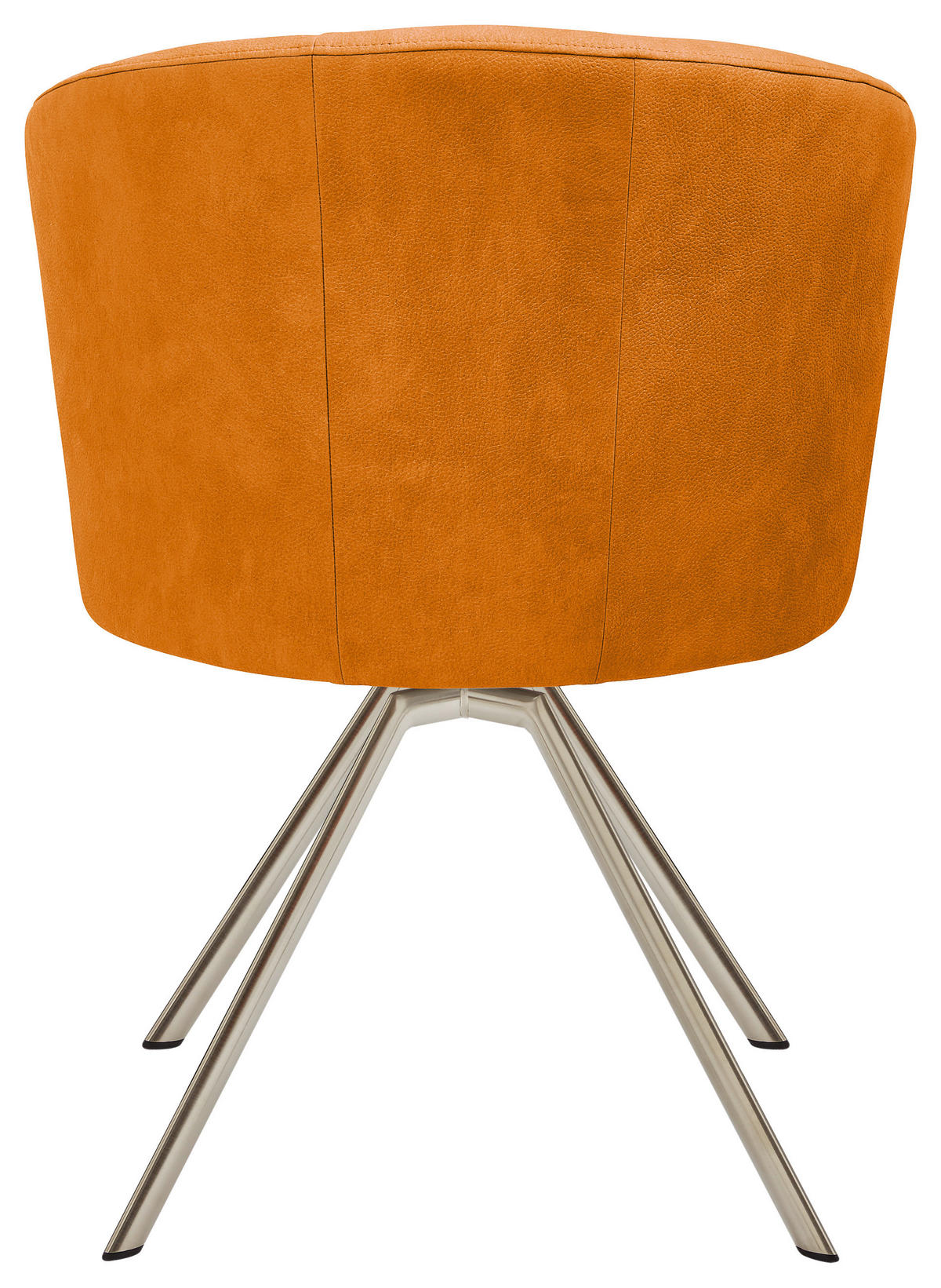 STUHL Mikrofaser Edelstahlfarben, Cognac  - Edelstahlfarben/Cognac, Design, Textil/Metall (62/83/64cm) - Venjakob