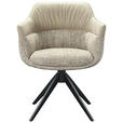 ARMLEHNSTUHL  in Eisen Webstoff, Mikrofaser  - Taupe/Schwarz, Design, Textil/Metall (62/83/60cm) - Novel