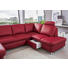 WOHNLANDSCHAFT Echtleder - Rot/Alufarben, KONVENTIONELL, Leder/Metall (163/306/203cm) - Beldomo Premium