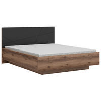 POSTELJA 160 cm   x 200 cm  , leseni material črna, barve hrasta  - črna/barve hrasta, Moderno, leseni material (160/200cm) - MID.YOU