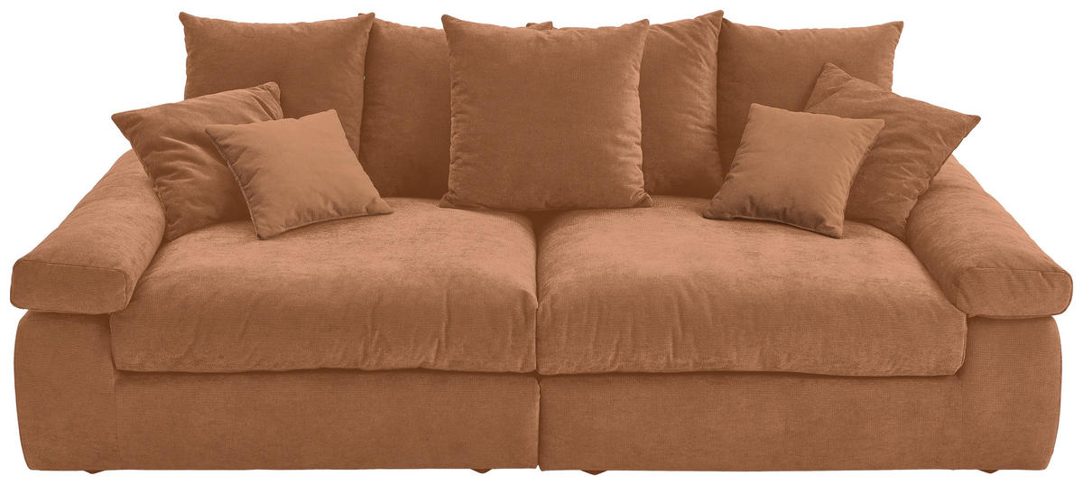 BIGSOFA Feincord Orange  - Schwarz/Orange, Design, Kunststoff/Textil (260/90/140cm) - Carryhome