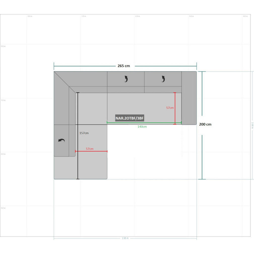 Thumbnail - Stylife Ecksofa, Hellgrau, Textil, Buche, vollmassiv, 5-Sitzer, Ottomane links, L-Form, 265x200 cm, Stoffauswahl, seiten...