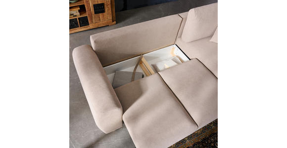 ECKSOFA in Webstoff Beige 250/145 cm - Beige/Naturfarben, KONVENTIONELL, Holz/Textil (250/145cm) - Carryhome