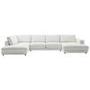 WOHNLANDSCHAFT in Cord Weiss  - Weiss/Schwarz, Design, Kunststoff/Textil (224/425/190cm) - Pure Home Lifestyle