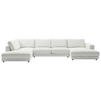 WOHNLANDSCHAFT in Cord Weiss  - Weiss/Schwarz, Design, Kunststoff/Textil (224/425/190cm) - Pure Home Lifestyle