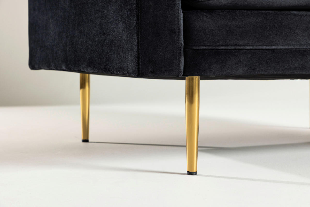 FÅTÖLJ i metall, textil svart, ljusbrun  - ljusbrun/svart, Design, metall/textil (110/84/86cm) - Livetastic