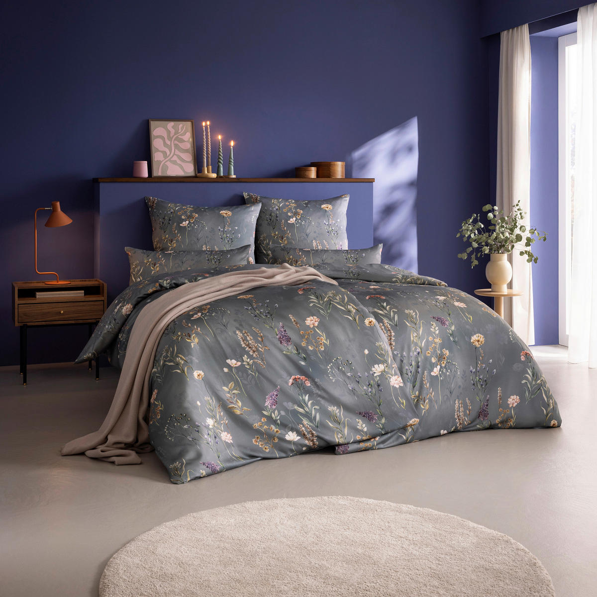 BETTWÄSCHE 3-teilig Luxury 140/200 cm  - Grau, Basics, Textil (140/200cm) - Estella