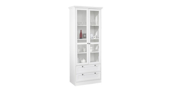 VITRINE in Weiß - Schwarz/Weiß, Basics, Holzwerkstoff/Metall (80/200/45cm) - Carryhome