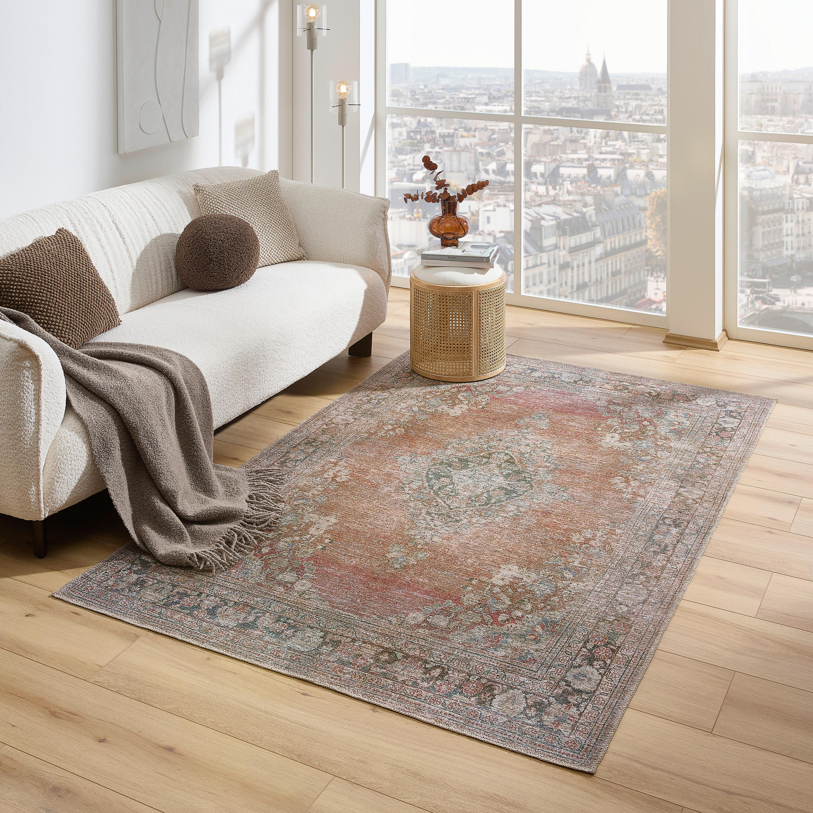 VINTAGE-TEPPICH 130/190 cm Rot  - Rot, Trend, Textil (130/190cm) - Novel