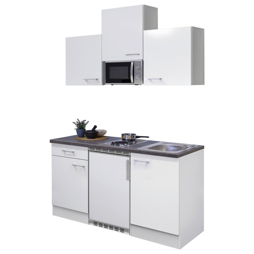 Küchenzeile Lucca mit Geräten 150 cm Weiß