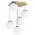 HÄNGELEUCHTE 25,5/25,5/41 cm - Goldfarben/Weiß, Trend, Glas/Metall (25,5/25,5/41cm) - Novel