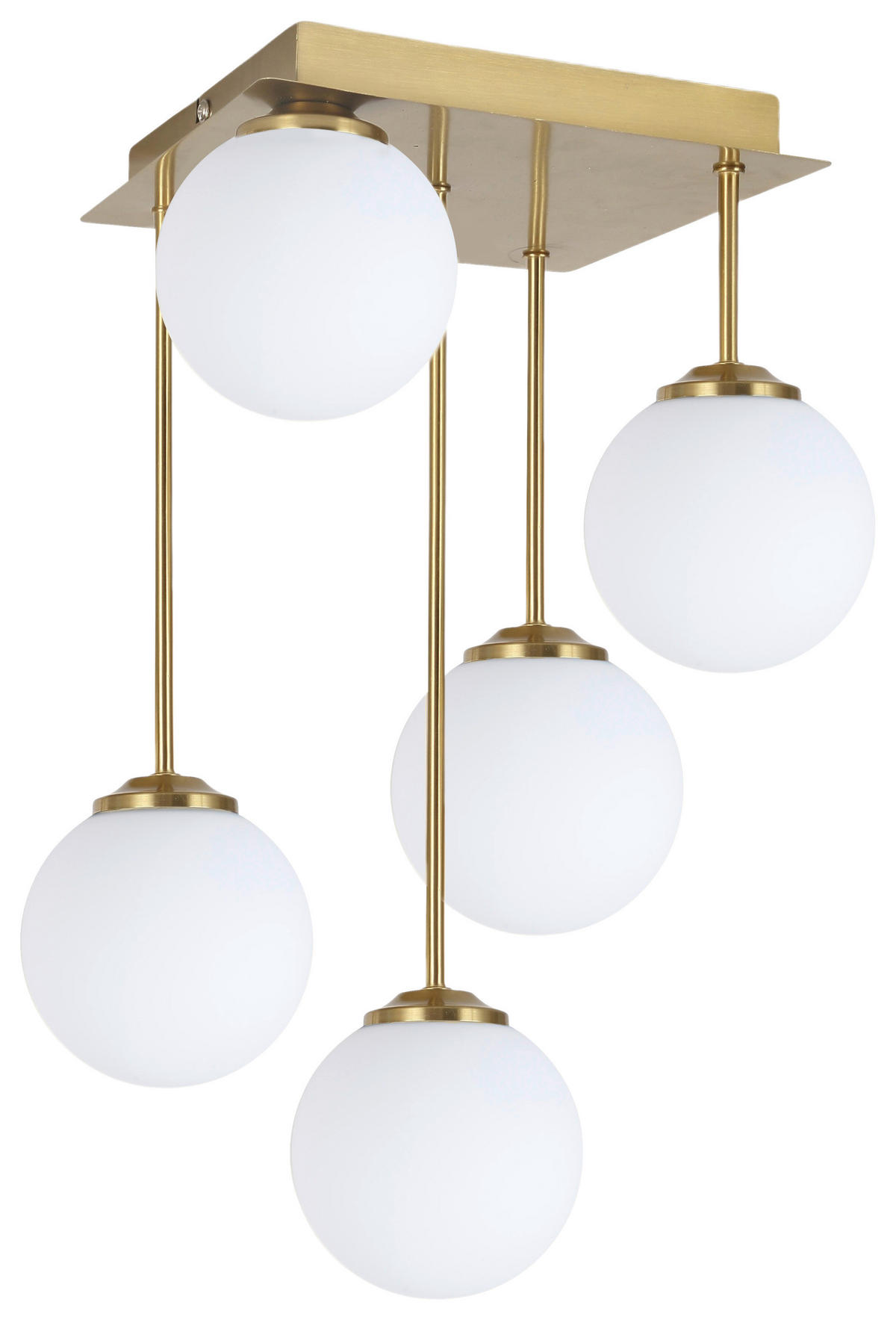 HÄNGELEUCHTE 25,5/25,5/41 cm    - Weiss/Goldfarben, Trend, Glas/Metall (25,5/25,5/41cm) - Novel