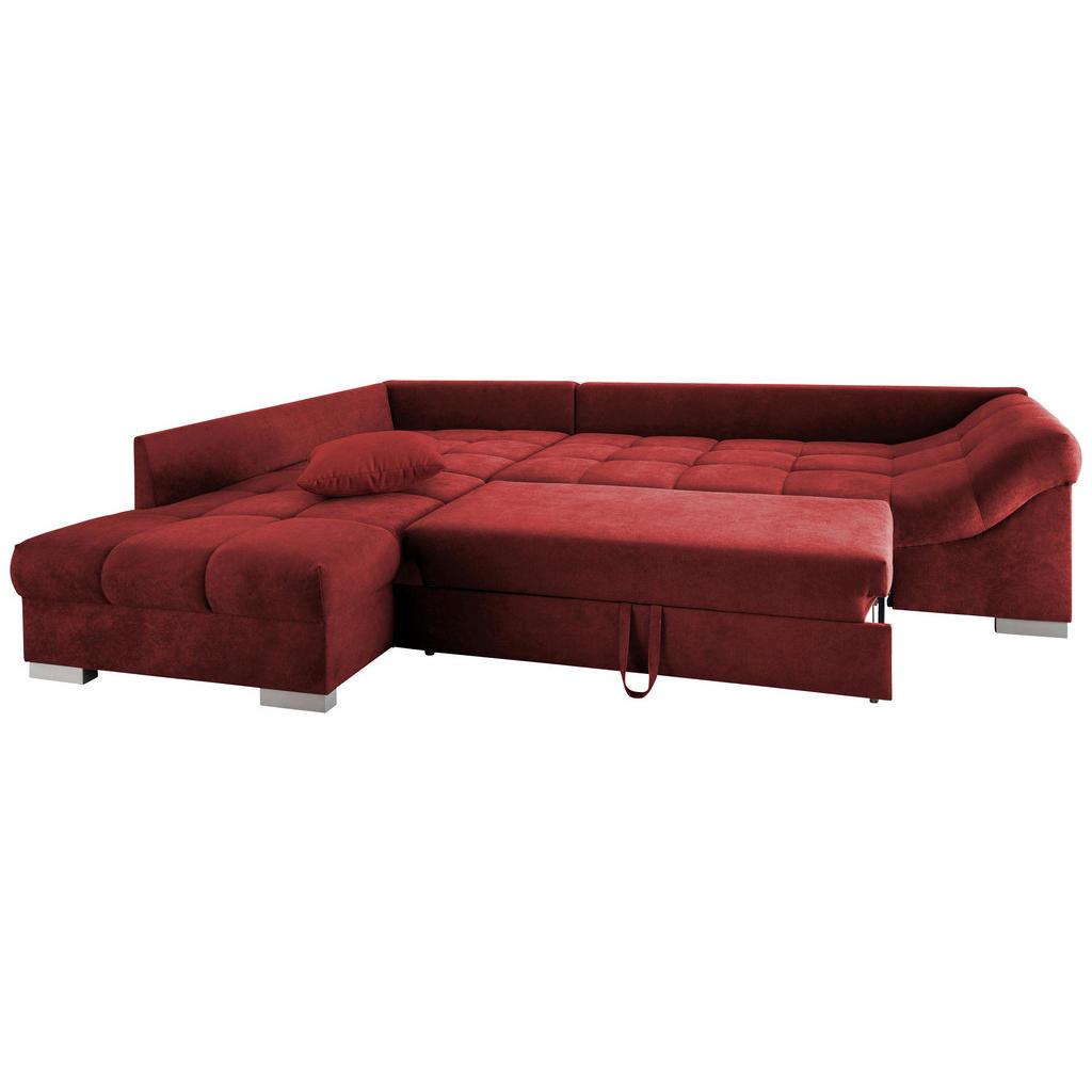 Thumbnail - Mid.you Eckschlafsofa, Rot, Textil, Buche, 4-Sitzer, Füllung: Schaumstoff, 298x202 cm, Liegefunktion, Rücken echt, Armte...