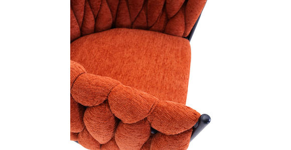 ARMLEHNSTUHL in Chenille - Rostfarben/Schwarz, Design, Textil/Metall (60/78/55cm) - Landscape