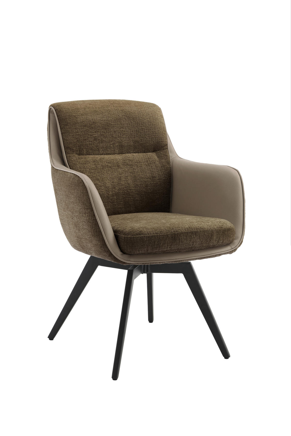 ARMLEHNSTUHL  in Eisen Chenille, Jacquard  - Schwarz/Braun, MODERN, Textil/Metall (62/92/68cm) - Livetastic