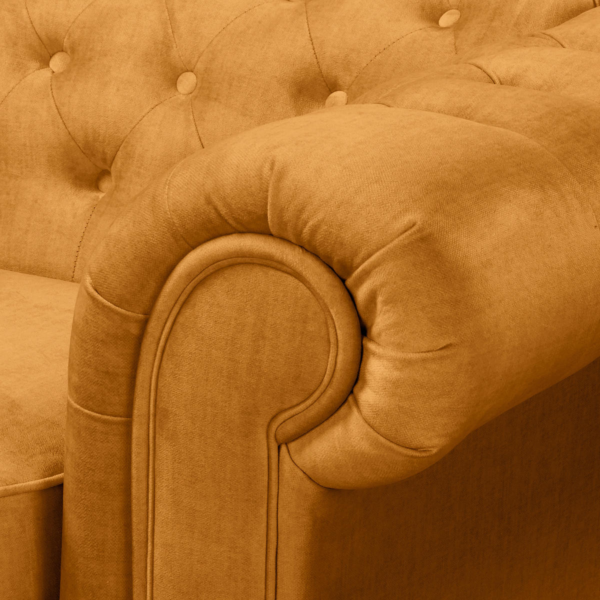 3-SITZER-SOFA Laura Mikrofaser Bernsteinfarben  - Bernsteinfarben/Braun, Design, Holz/Textil (218/75/91cm) - P & B