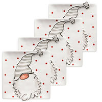 SERVIERPLATTEN-SET WEIHNACHTSWICHTEL 4-teilig  - Rot/Weiß, Basics, Keramik (20/2/20cm) - Mäser