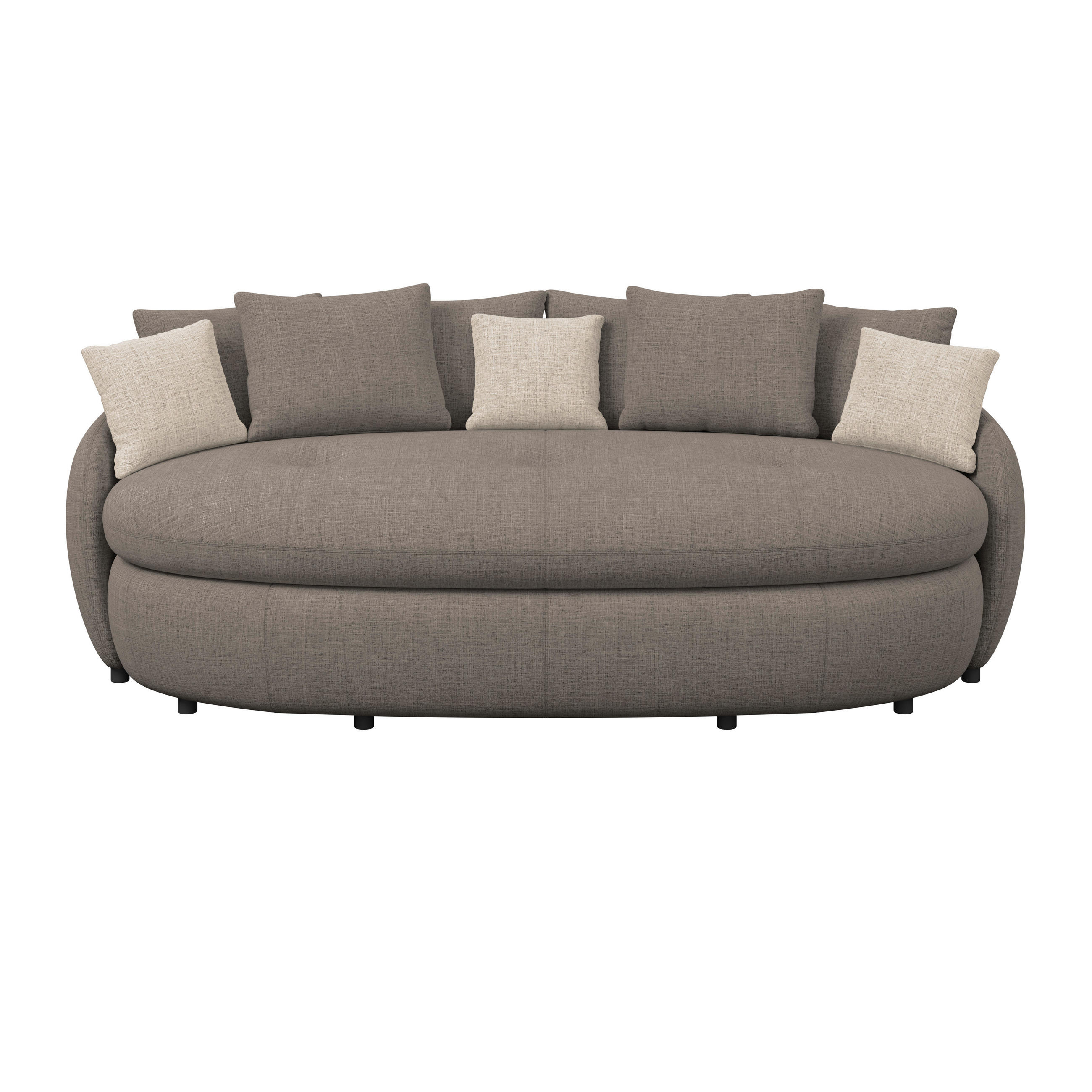 MEGASOFA Chenille Braun  - Schwarz/Braun, Trend, Kunststoff/Textil (238/80/140cm) - MID.YOU