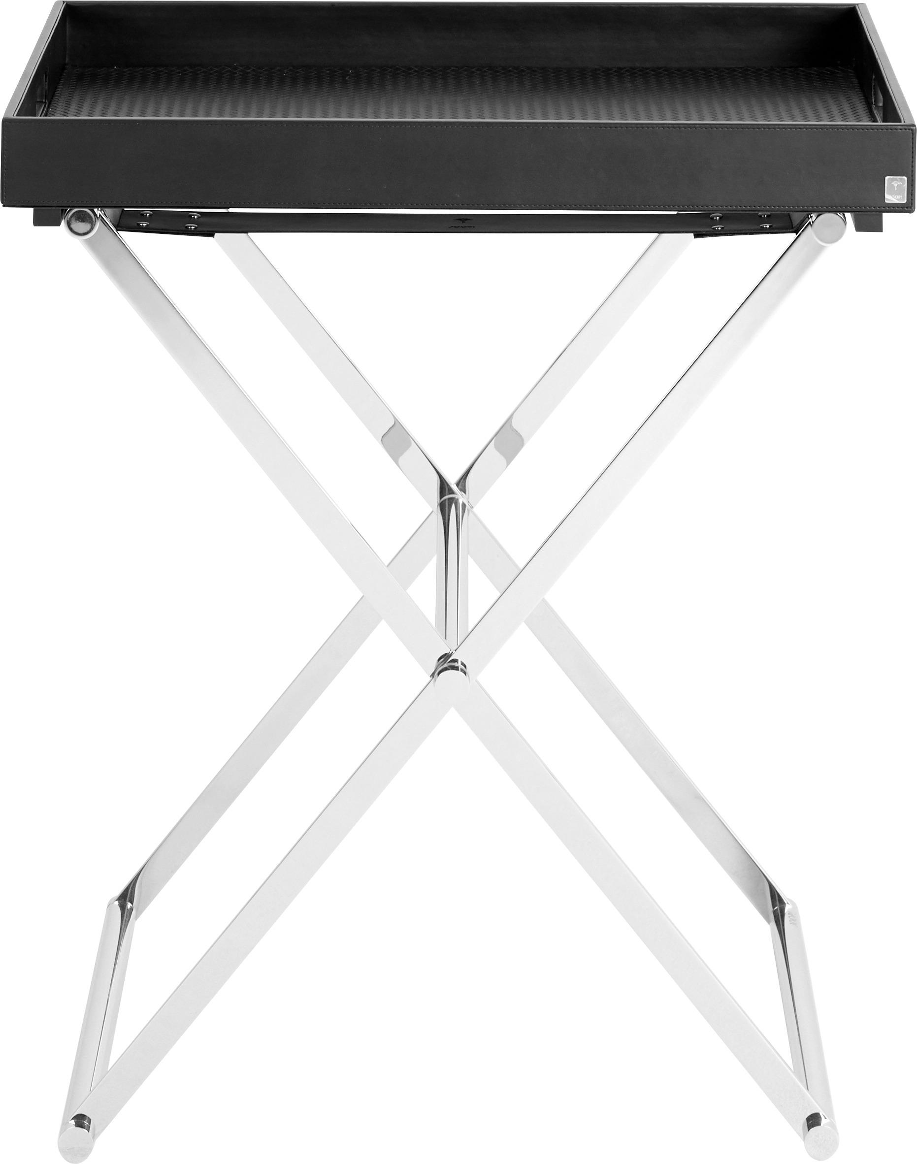 BEISTELLTISCH 66/47/68 cm Schwarz, Chromfarben rechteckig  - Chromfarben/Schwarz, Design, Kunststoff/Metall (66/47/68cm) - Joop!