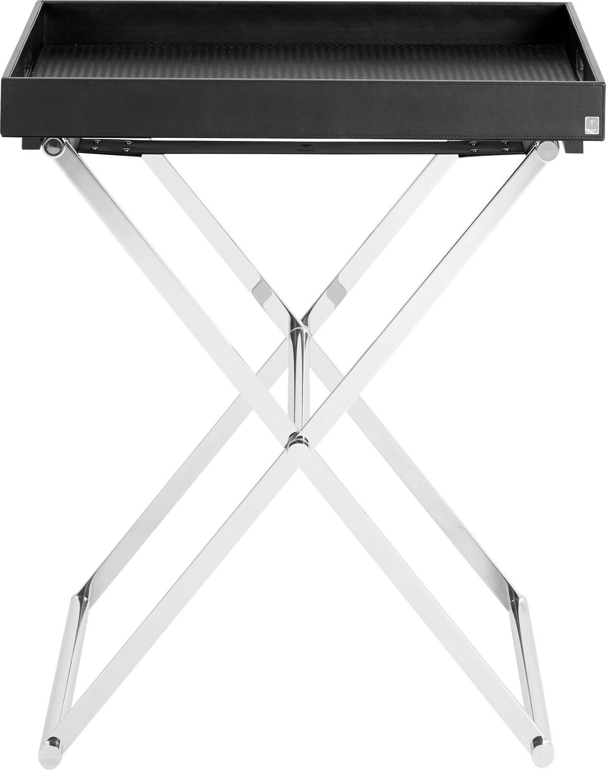 BEISTELLTISCH 66/47/68 cm Schwarz, Chromfarben rechteckig  - Chromfarben/Schwarz, Design, Kunststoff/Metall (66/47/68cm) - Joop!