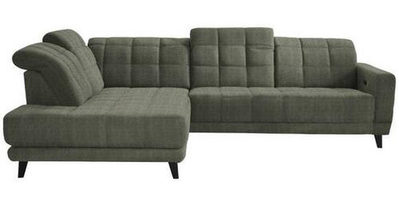 ECKSOFA in Webstoff Grün  - Schwarz/Grün, Design, Holz/Textil (216/302cm) - Xora