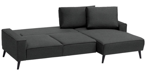 ECKSOFA in Velours Anthrazit  - Anthrazit/Schwarz, Basics, Holz/Textil (260/161cm) - Carryhome