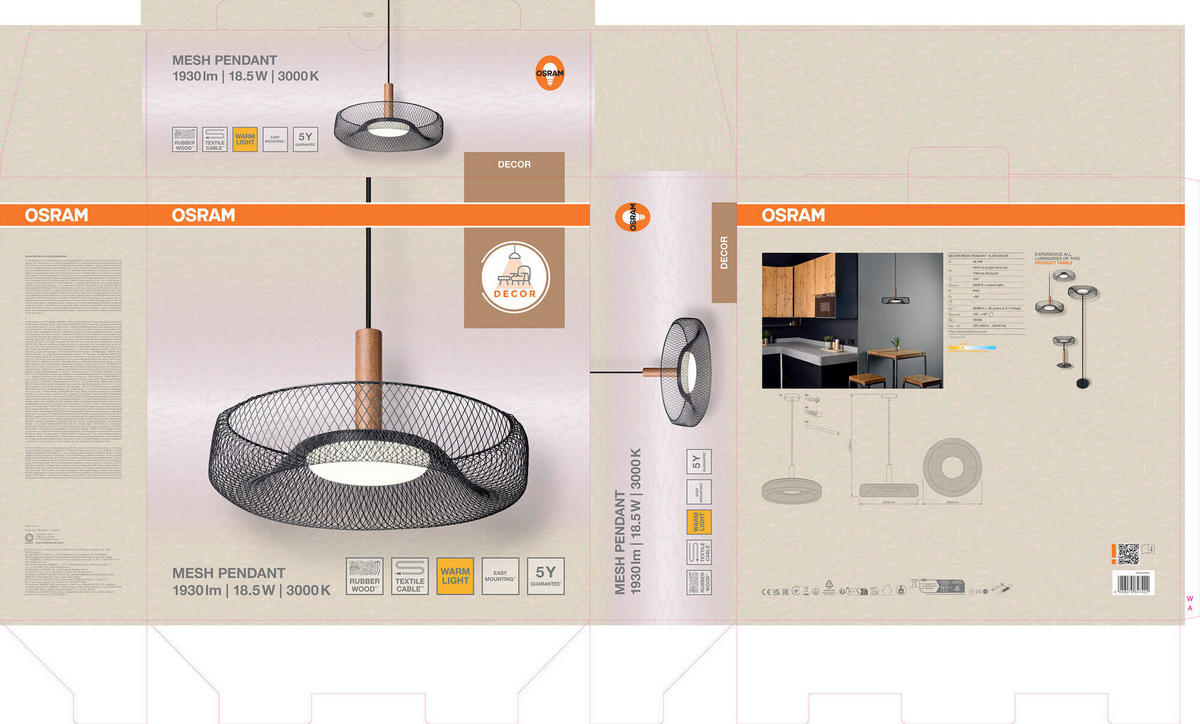 LED-HÄNGELEUCHTE 40/120 cm  - Schwarz, Basics, Holz/Kunststoff (40/120cm) - Osram