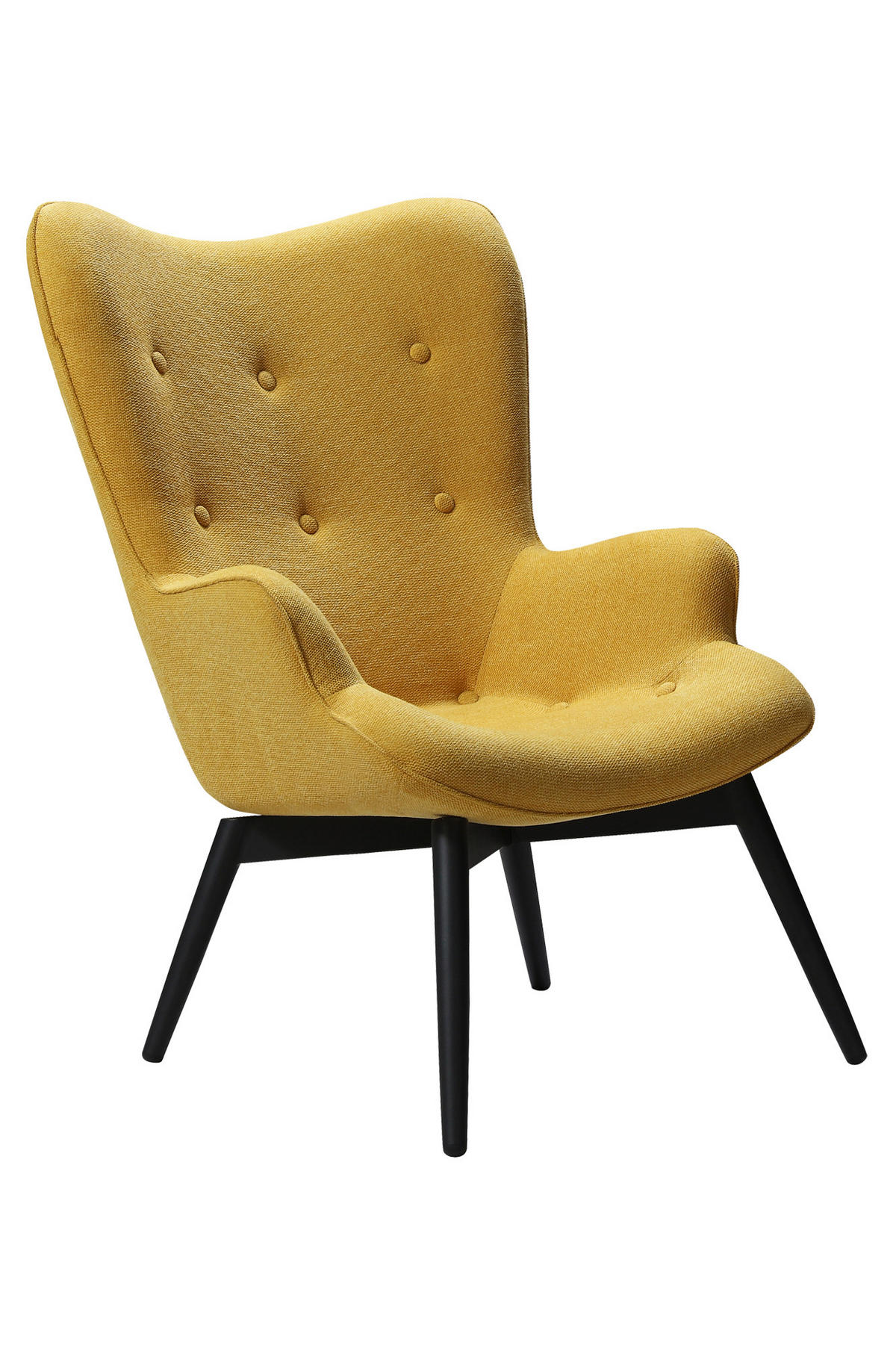 SESSEL in Struktur Gelb  - Gelb/Schwarz, MODERN, Textil/Metall (80/92/99cm) - Livetastic
