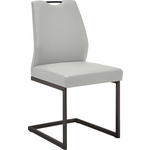 SCHWINGSTUHL  in Stahl Mikrofaser  - Hellgrau/Schwarz, Design, Textil/Metall (47/58/99cm) - Dieter Knoll