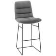 BARHOCKER in Textil Dunkelgrau  - Dunkelgrau/Schwarz, Design, Textil/Metall (52/122/66cm) - Dieter Knoll