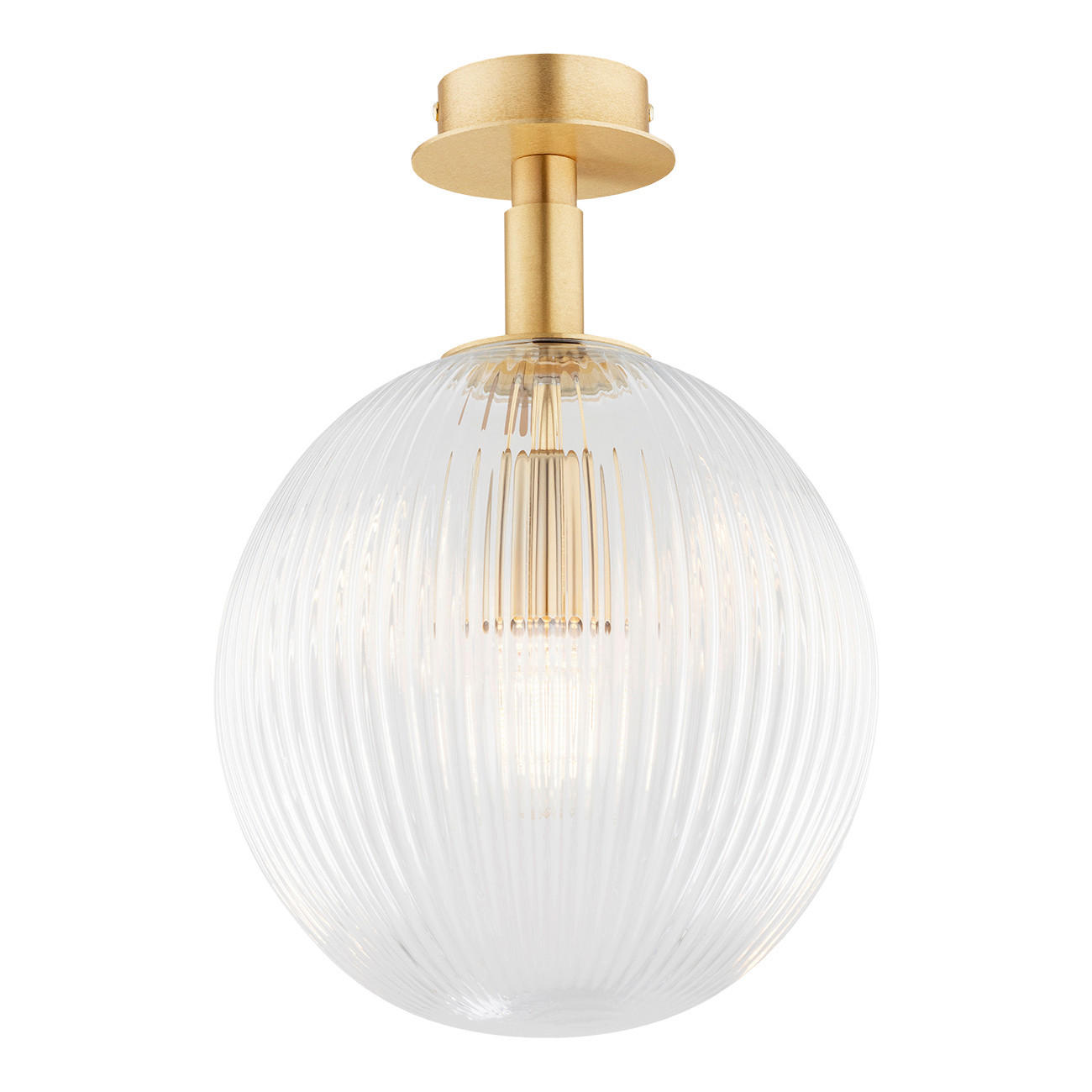 DECKENLEUCHTE PALOMA 36/25/25 cm   - Transparent/Messingfarben, KONVENTIONELL, Glas/Metall (36/25/25cm)