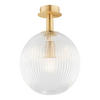 DECKENLEUCHTE PALOMA 36/25/25 cm   - Transparent/Messingfarben, KONVENTIONELL, Glas/Metall (36/25/25cm)