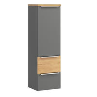 MIDISCHRANK 40/130/35 cm  - Wildeiche/Edelstahlfarben, Trend, Holzwerkstoff/Metall (40/130/35cm) - Held