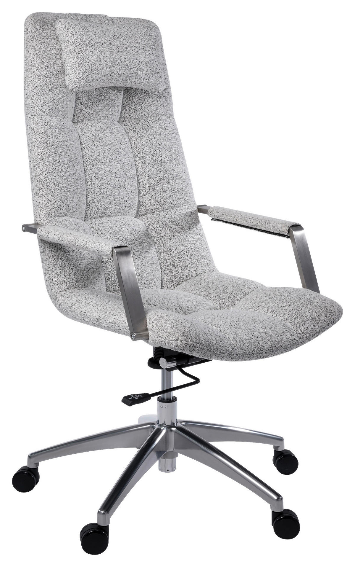 KANCELÁRSKE KRESLO, tkaná textília, sivobéžová - farba ušľachtilej ocele/sivobéžová, Design, kov/textil (66/115-125/73cm) - Novel