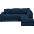 ECKSOFA  in Webstoff Dunkelblau  224/165 cm  - Schwarz/Dunkelblau, KONVENTIONELL, Kunststoff/Textil (224/165cm) - Xora
