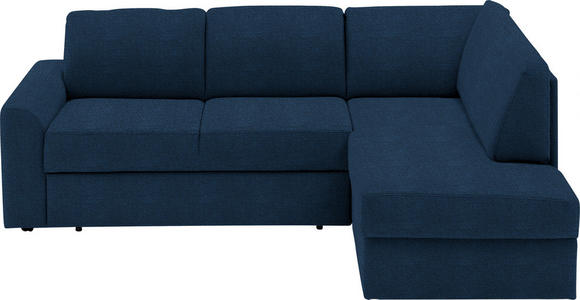 ECKSOFA  in Webstoff Dunkelblau  224/165 cm  - Schwarz/Dunkelblau, KONVENTIONELL, Kunststoff/Textil (224/165cm) - Xora
