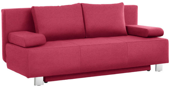 SCHLAFSOFA in Webstoff Rot  - Chromfarben/Rot, Design, Textil/Metall (197/88/89cm) - Xora