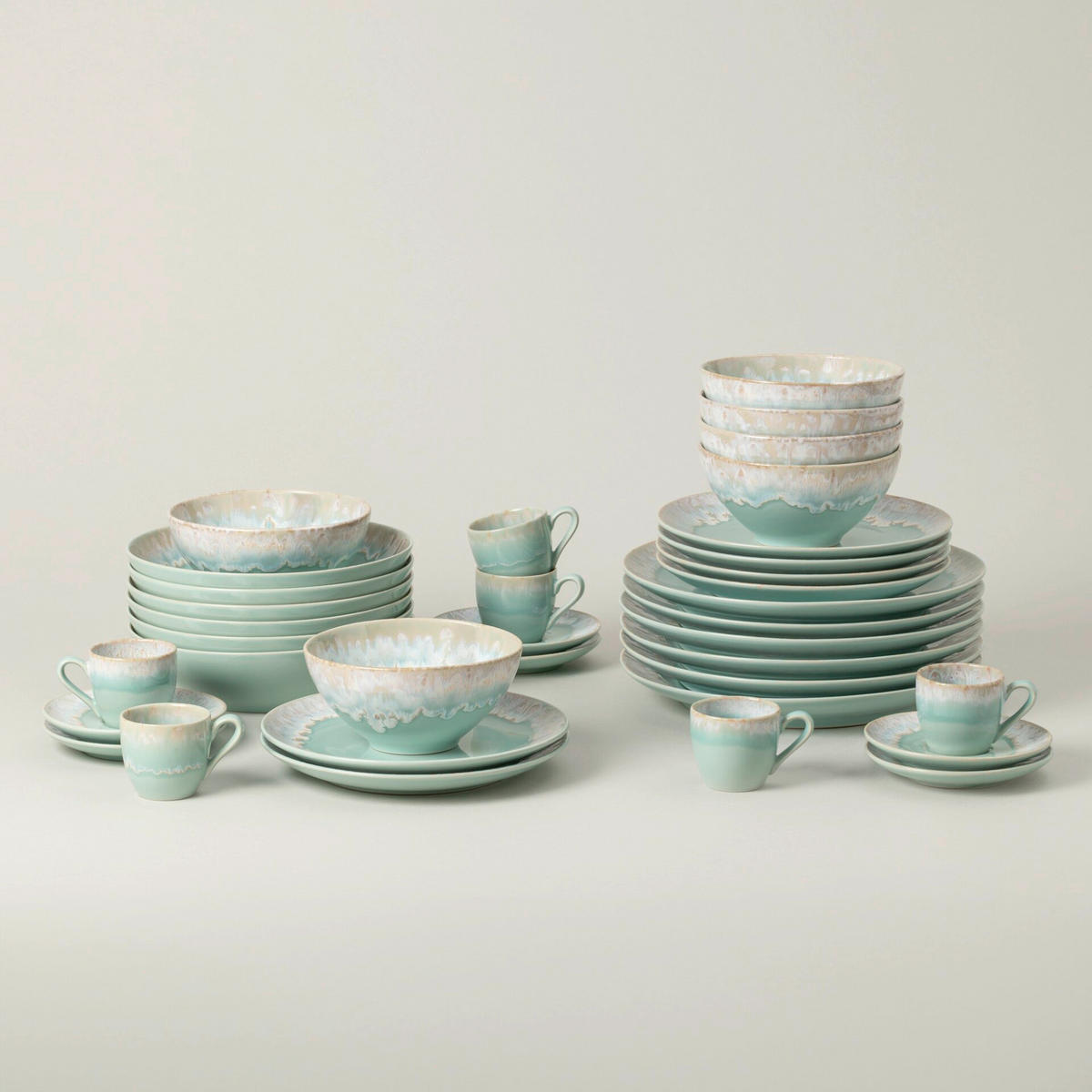 KOMBISERVICE Türkis Taormina 30-teilig 6 Personen  - Türkis, Basics, Keramik - Costa Nova