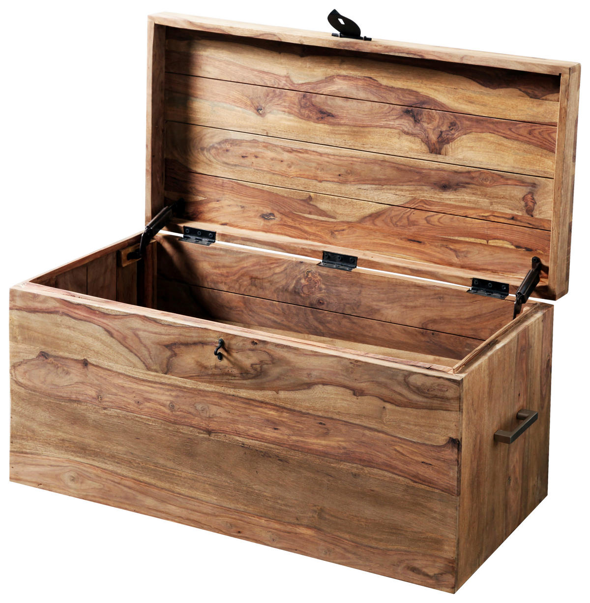 TRUHE Holz Sheesham Hartholz  - Hellbraun/Naturfarben, Natur, Holz (80/40/40cm) - Landscape