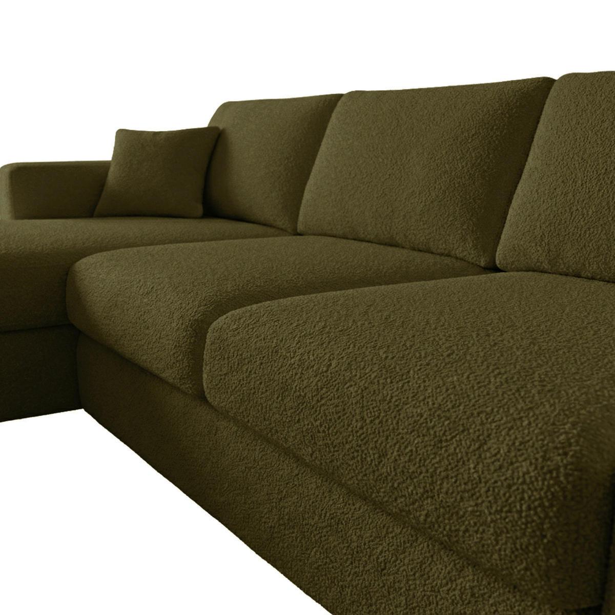 ECKSOFA LAPIT in Chenille Grün  170/240 cm  - Schwarz/Grün, Design, Holz/Textil (170/240cm) - MID.YOU