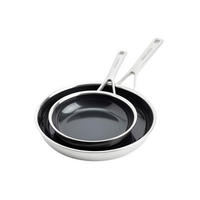 PFANNENSET Multi-Ply Stainless Steel Edelstahl 2-teilig  - Edelstahlfarben/Schwarz, Basics, Metall (20 // 28cm) - Kitchenaid