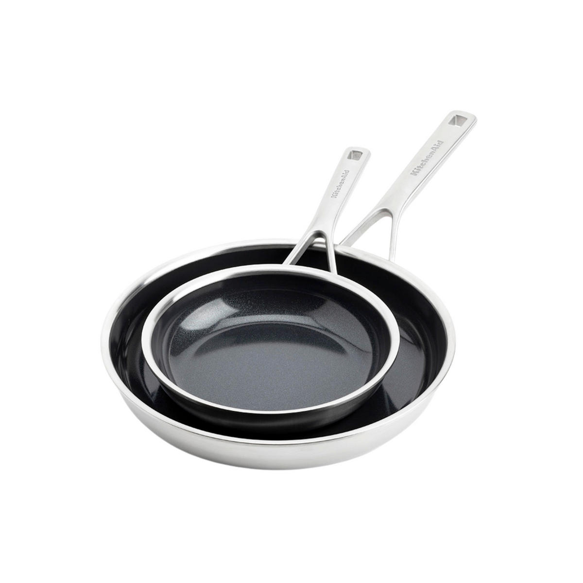 PFANNENSET Multi-Ply Stainless Steel Edelstahl 2-teilig  - Edelstahlfarben/Schwarz, Basics, Metall (20 // 28cm) - Kitchenaid