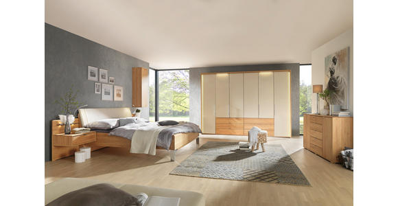 BETTANLAGE 180/200 cm in Eichefarben, Champagner - Champagner/Eichefarben, KONVENTIONELL, Holz/Holzwerkstoff (180/200cm) - Dieter Knoll