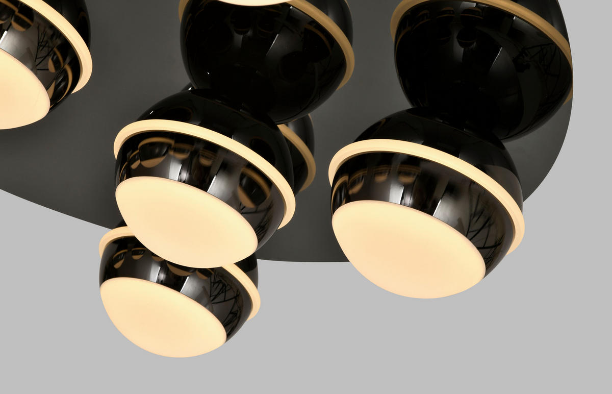 LED-DECKENLEUCHTE Biarritz 60/60/14 cm  - Schwarzchrom, Basics, Kunststoff/Metall (60/60/14cm)