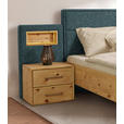 BETT 180/200 cm  in Zirbelkieferfarben, Petrol  - Zirbelkieferfarben/Petrol, Natur, Holz/Textil (180/200cm) - Valnatura