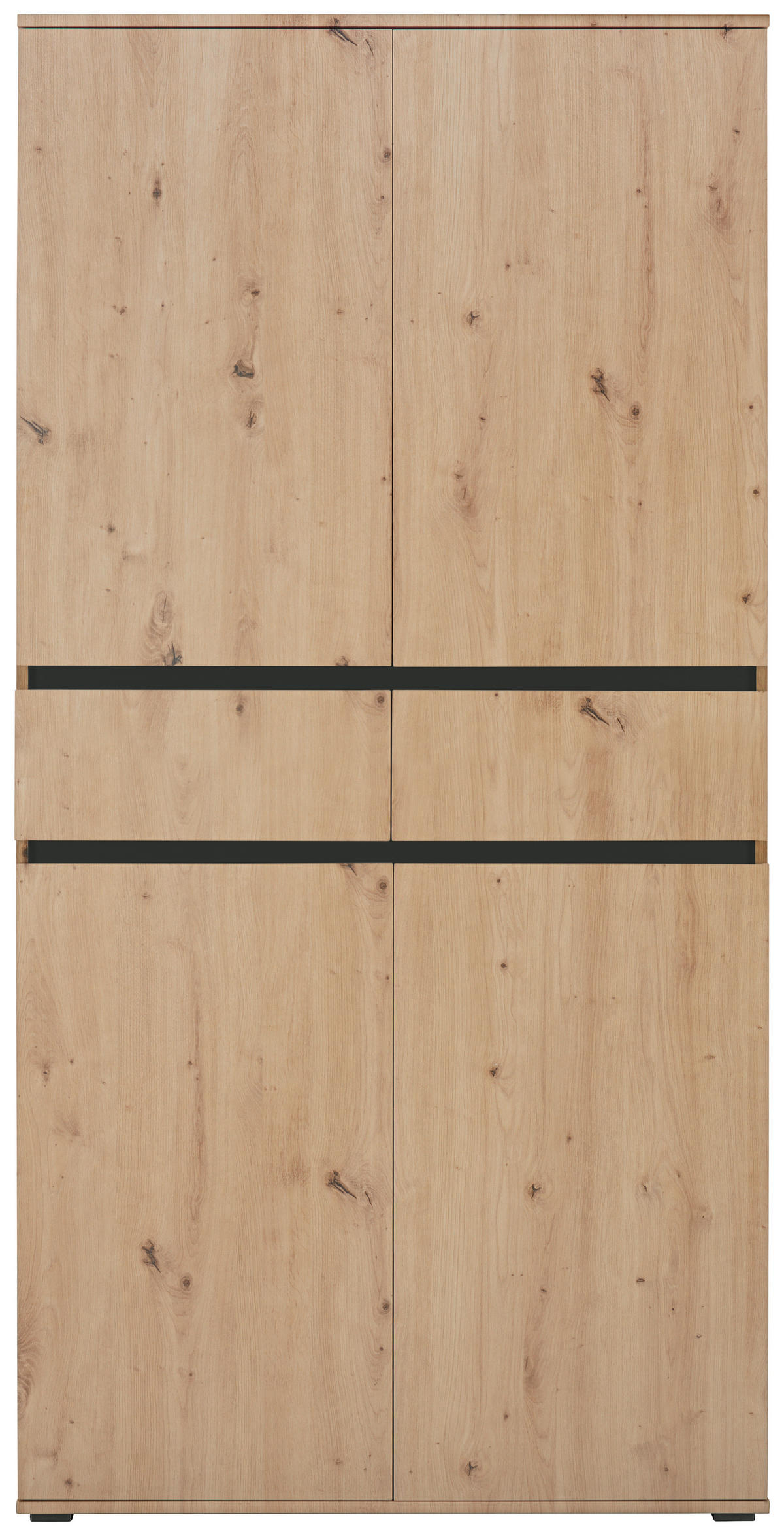 MEHRZWECKSCHRANK - Anthrazit/Eiche Artisan, KONVENTIONELL, Holzwerkstoff/Kunststoff (100/200/37cm) - Xora