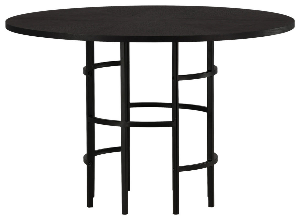 ESSTISCH in Metall, Holzwerkstoff 115/115/74 cm  - Schwarz, Design, Holzwerkstoff/Metall (115/115/74cm) - Livetastic
