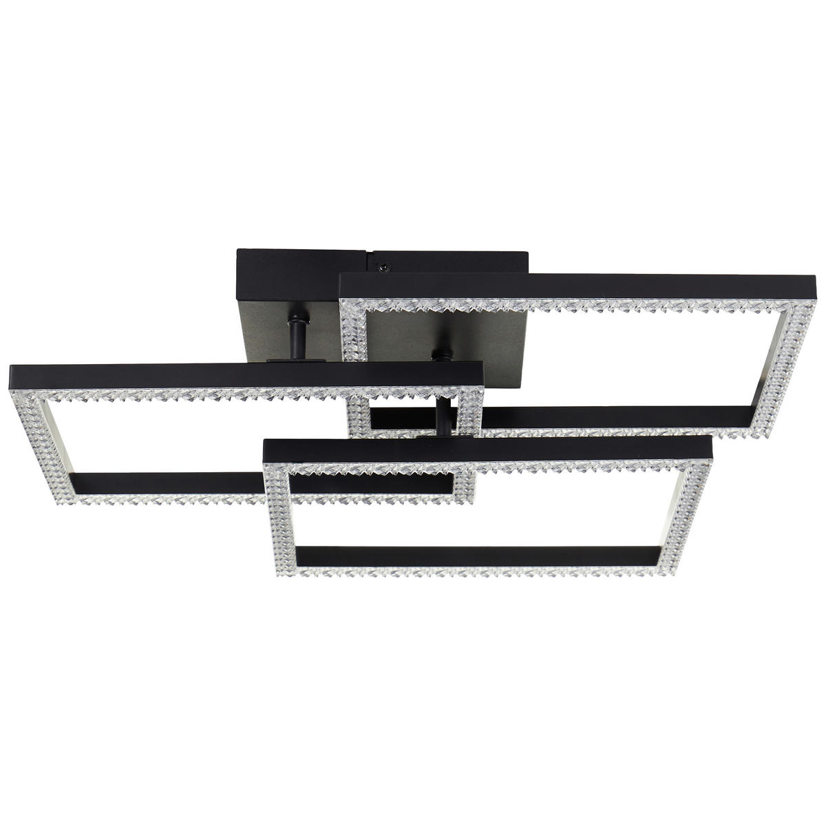 LED-DECKENLEUCHTE    46,5/46,5/10,2 cm  - Schwarz, Basics, Kunststoff/Metall (46,5/46,5/10,2cm) - Brilliant
