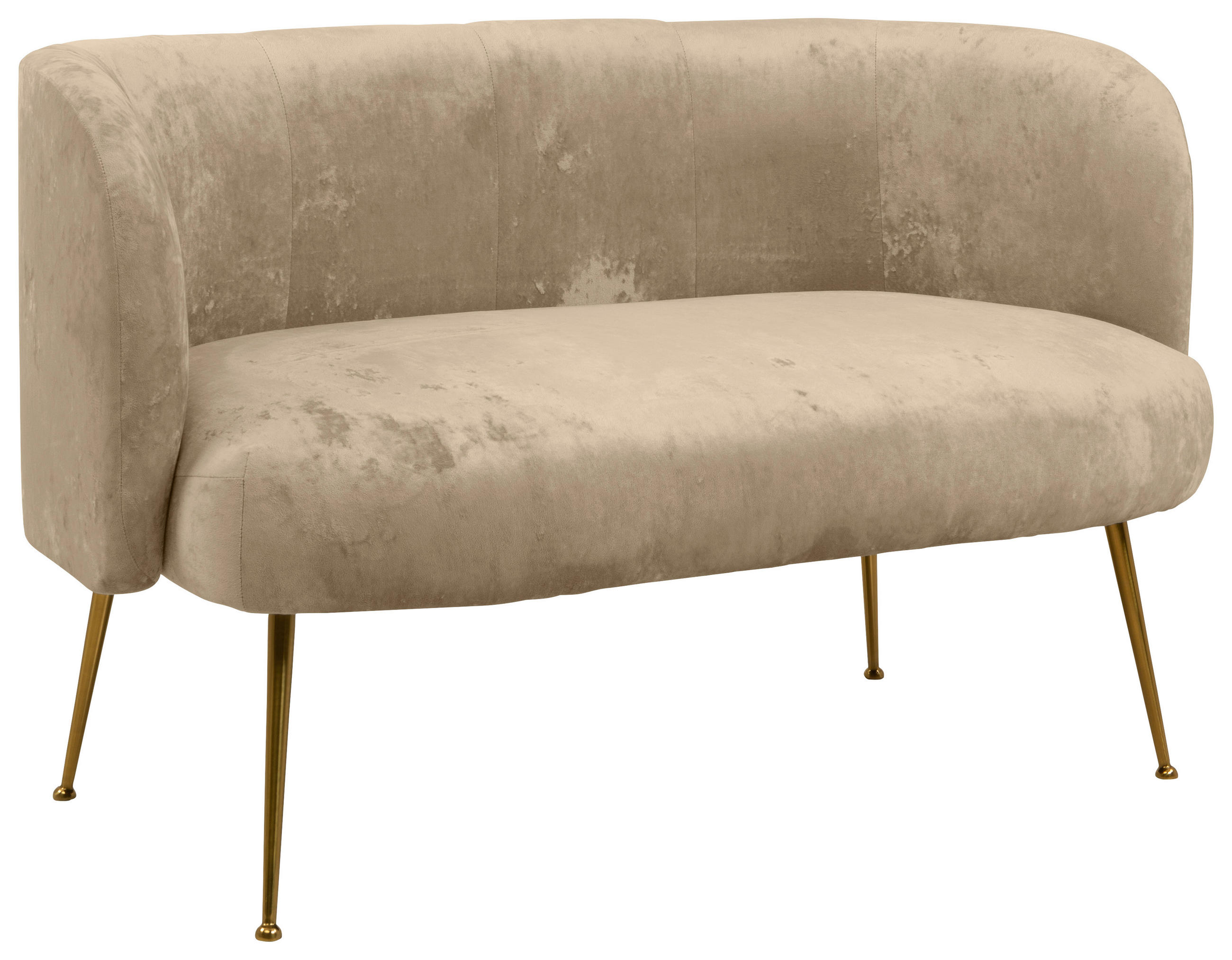 2-SITZER-SOFA Velours Beige  - Beige, KONVENTIONELL, Textil (126/77/70cm) - MID.YOU